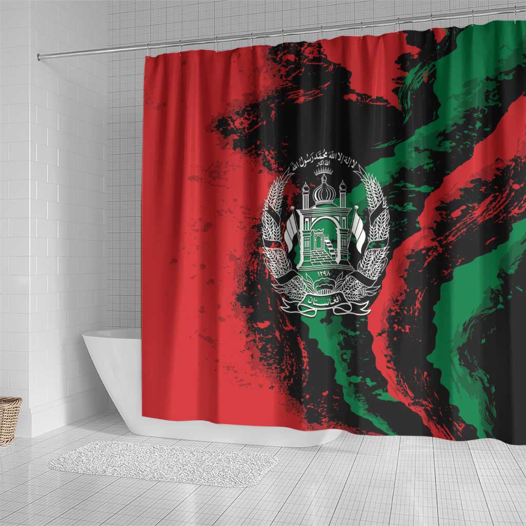 Afghanistan Shower Curtain Grunge Style