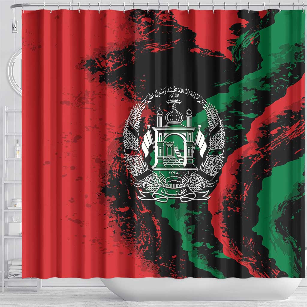 Afghanistan Shower Curtain Grunge Style