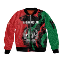 Personalized Afghanistan Sleeve Zip Bomber Jacket Grunge Style