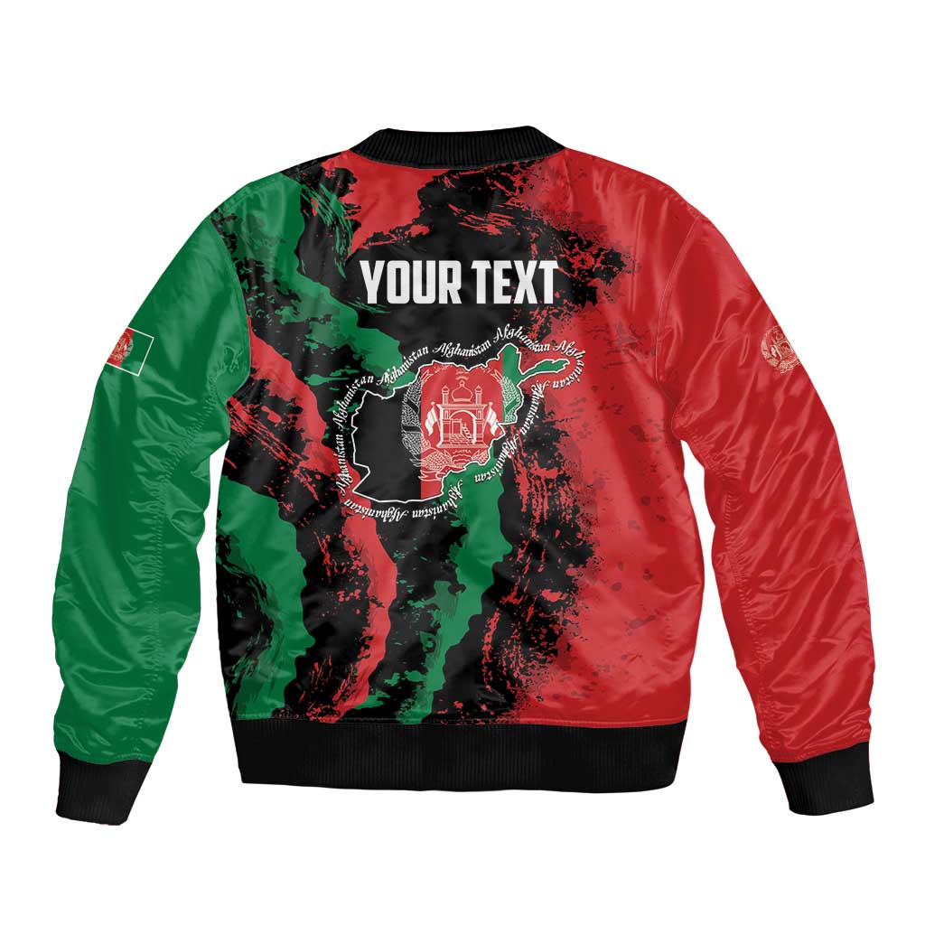 Personalized Afghanistan Sleeve Zip Bomber Jacket Grunge Style