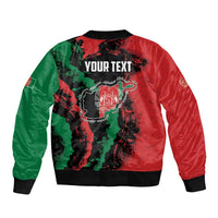 Personalized Afghanistan Sleeve Zip Bomber Jacket Grunge Style