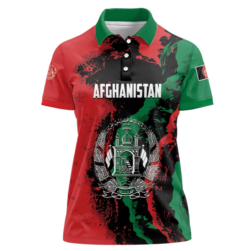 Personalized Afghanistan Women Polo Shirt Grunge Style