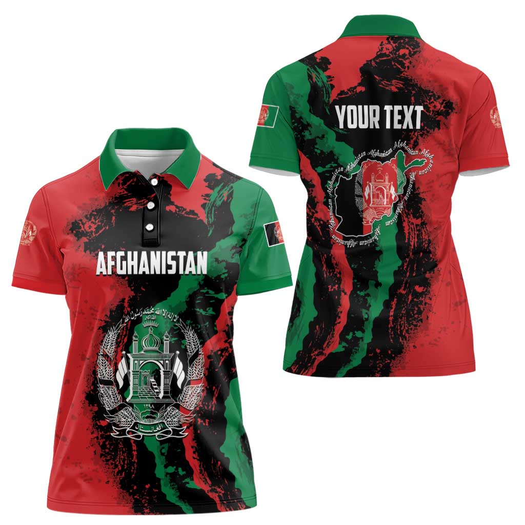 Personalized Afghanistan Women Polo Shirt Grunge Style