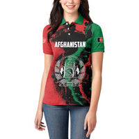 Personalized Afghanistan Women Polo Shirt Grunge Style