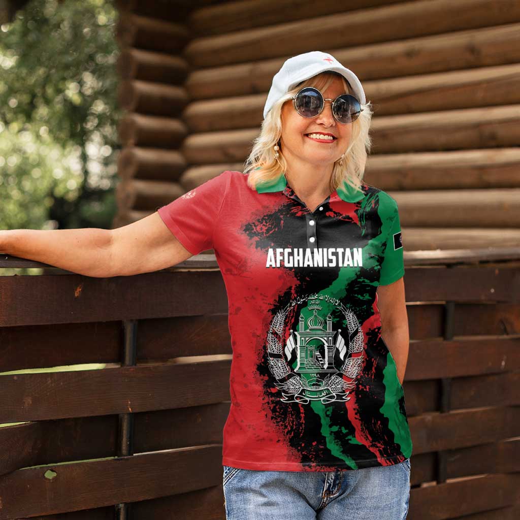 Personalized Afghanistan Women Polo Shirt Grunge Style
