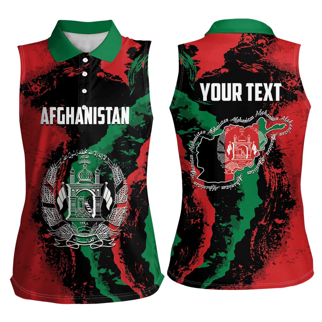 Personalized Afghanistan Women Sleeveless Polo Shirt Grunge Style