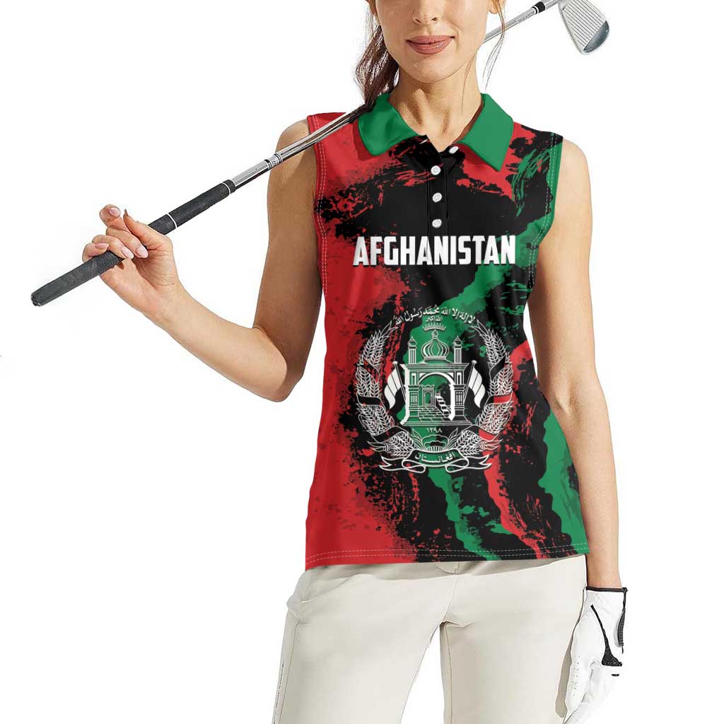 Personalized Afghanistan Women Sleeveless Polo Shirt Grunge Style