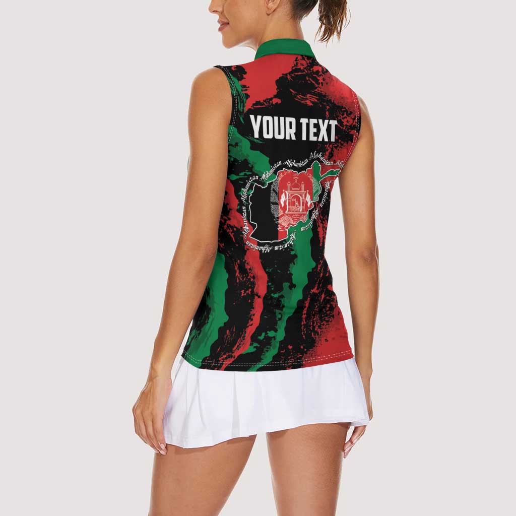 Personalized Afghanistan Women Sleeveless Polo Shirt Grunge Style
