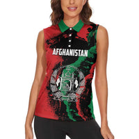 Personalized Afghanistan Women Sleeveless Polo Shirt Grunge Style