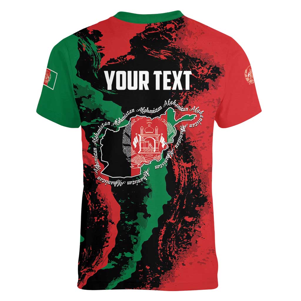 Personalized Afghanistan Women V-Neck T-Shirt Grunge Style