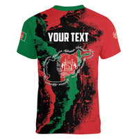 Personalized Afghanistan Women V-Neck T-Shirt Grunge Style