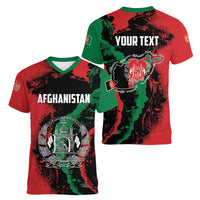 Personalized Afghanistan Women V-Neck T-Shirt Grunge Style