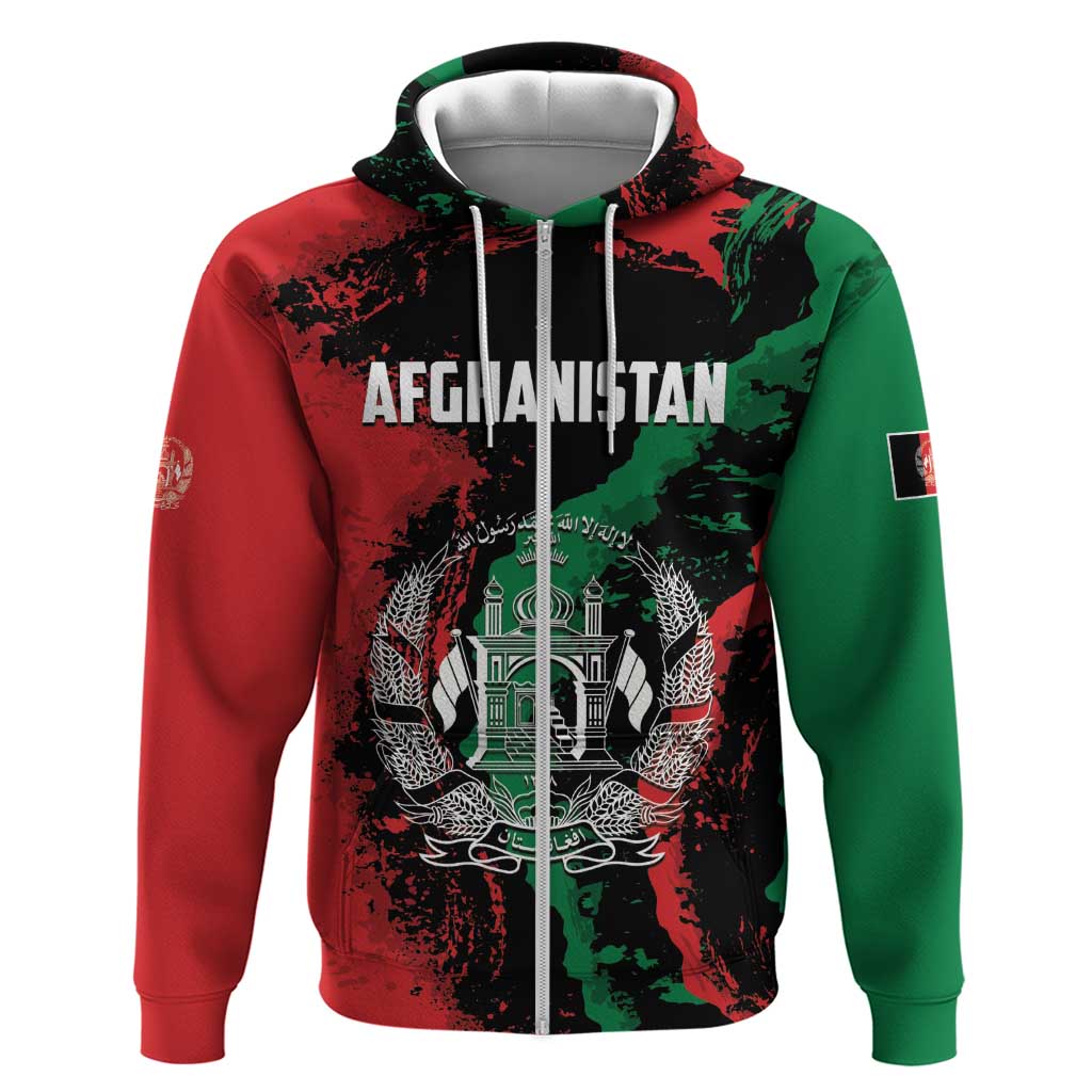 Personalized Afghanistan Zip Hoodie Grunge Style