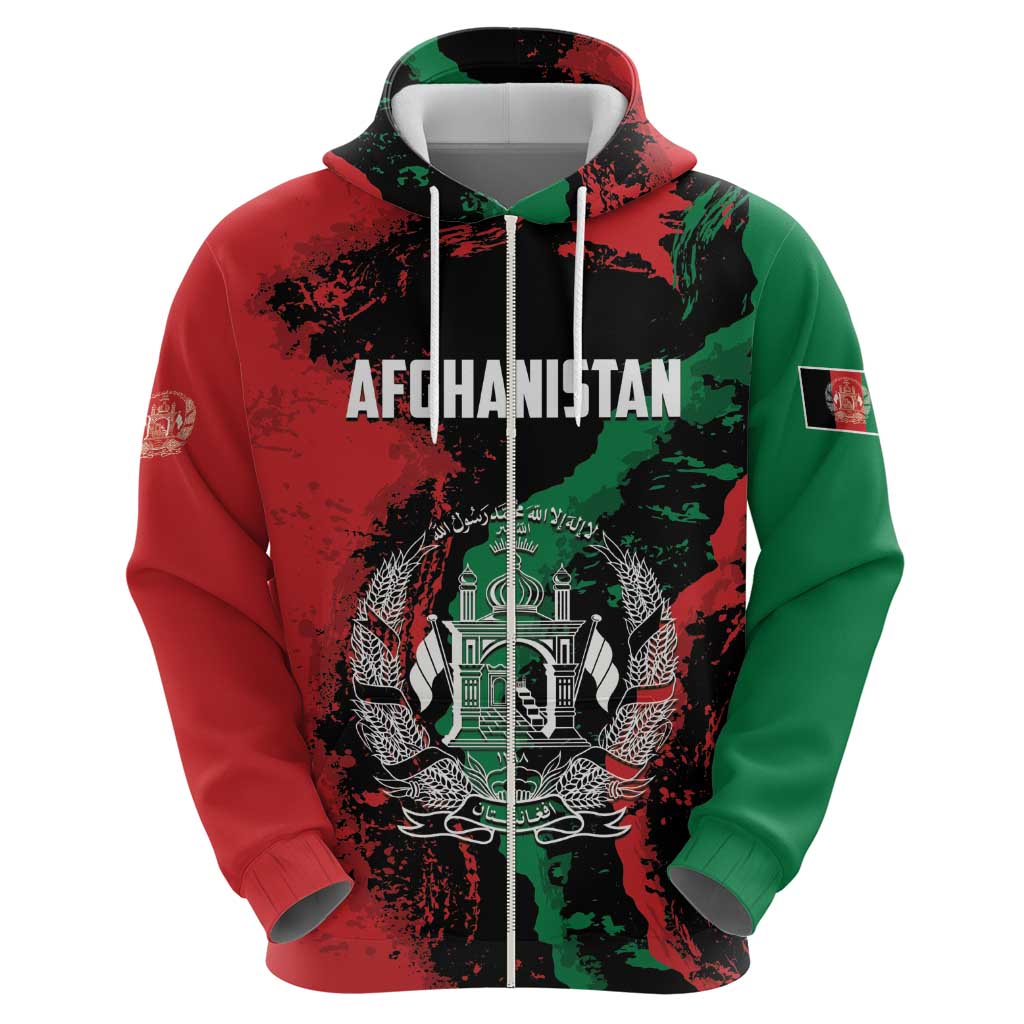 Personalized Afghanistan Zip Hoodie Grunge Style