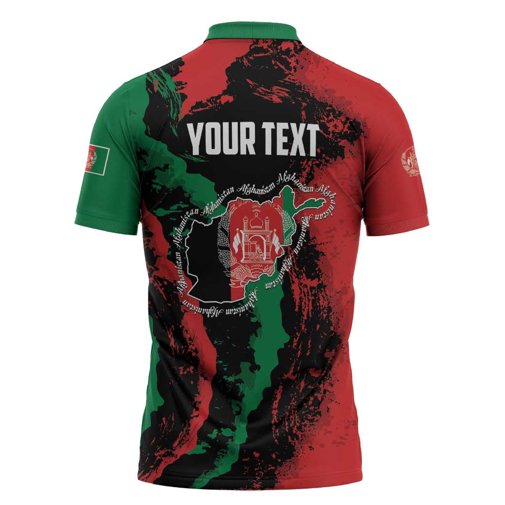 Personalized Afghanistan Zipper Polo Shirt Grunge Style