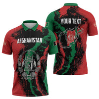 Personalized Afghanistan Zipper Polo Shirt Grunge Style