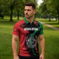 Personalized Afghanistan Zipper Polo Shirt Grunge Style