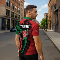 Personalized Afghanistan Zipper Polo Shirt Grunge Style