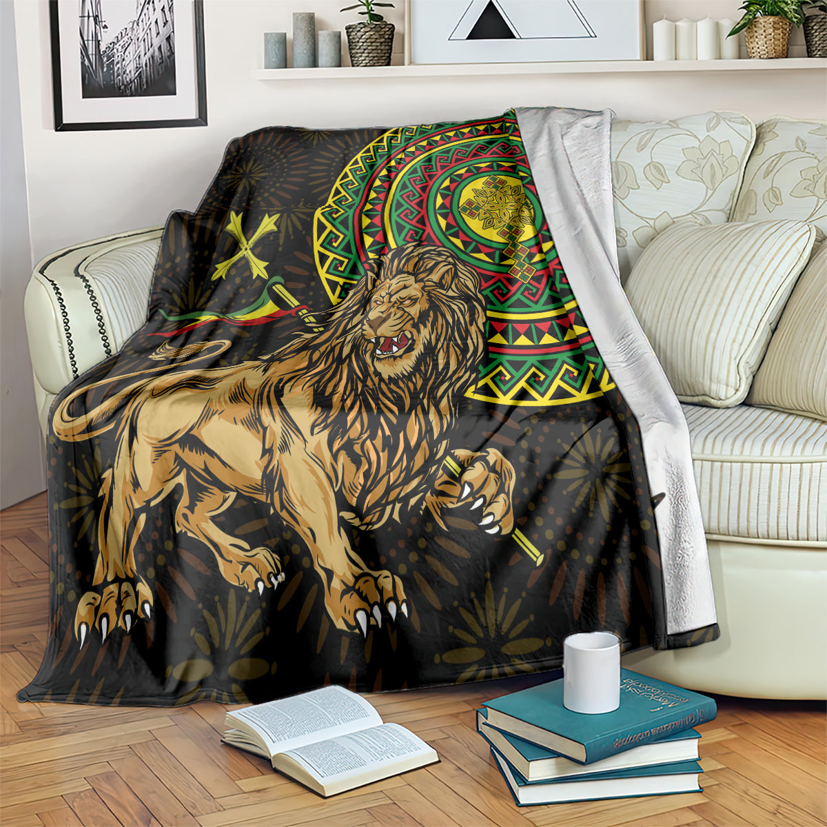 Ethiopia National Day Blanket Lion Of Judah African Pattern