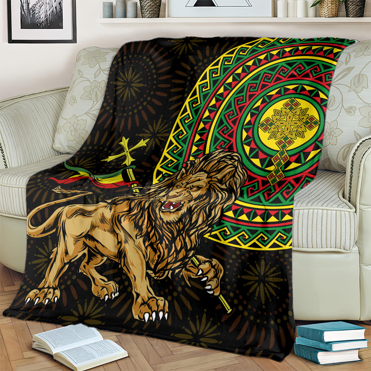 Ethiopia National Day Blanket Lion Of Judah African Pattern