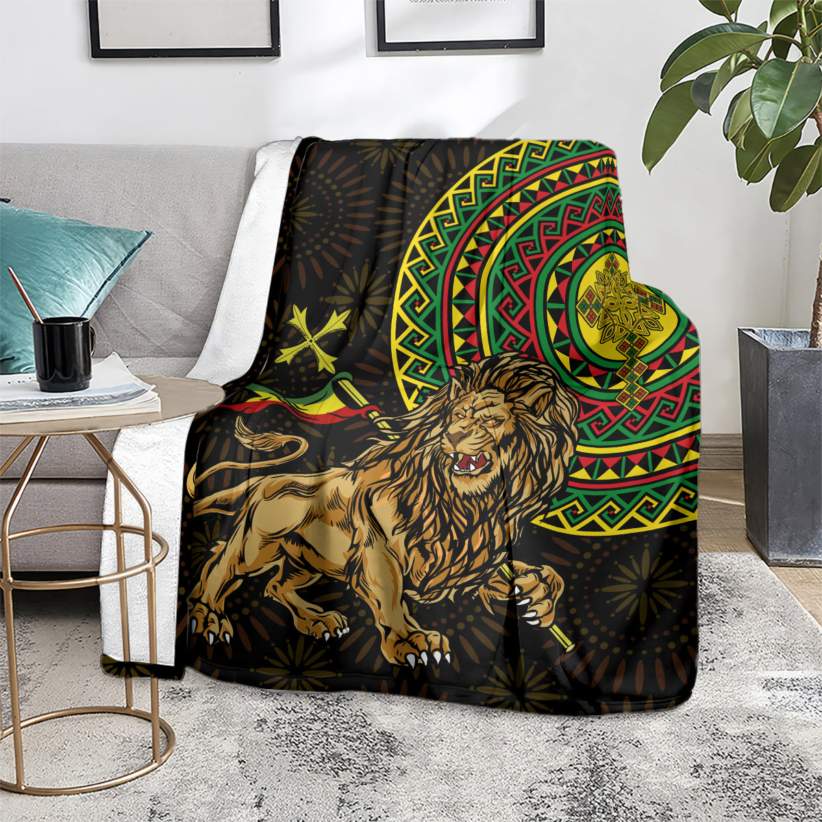 Ethiopia National Day Blanket Lion Of Judah African Pattern