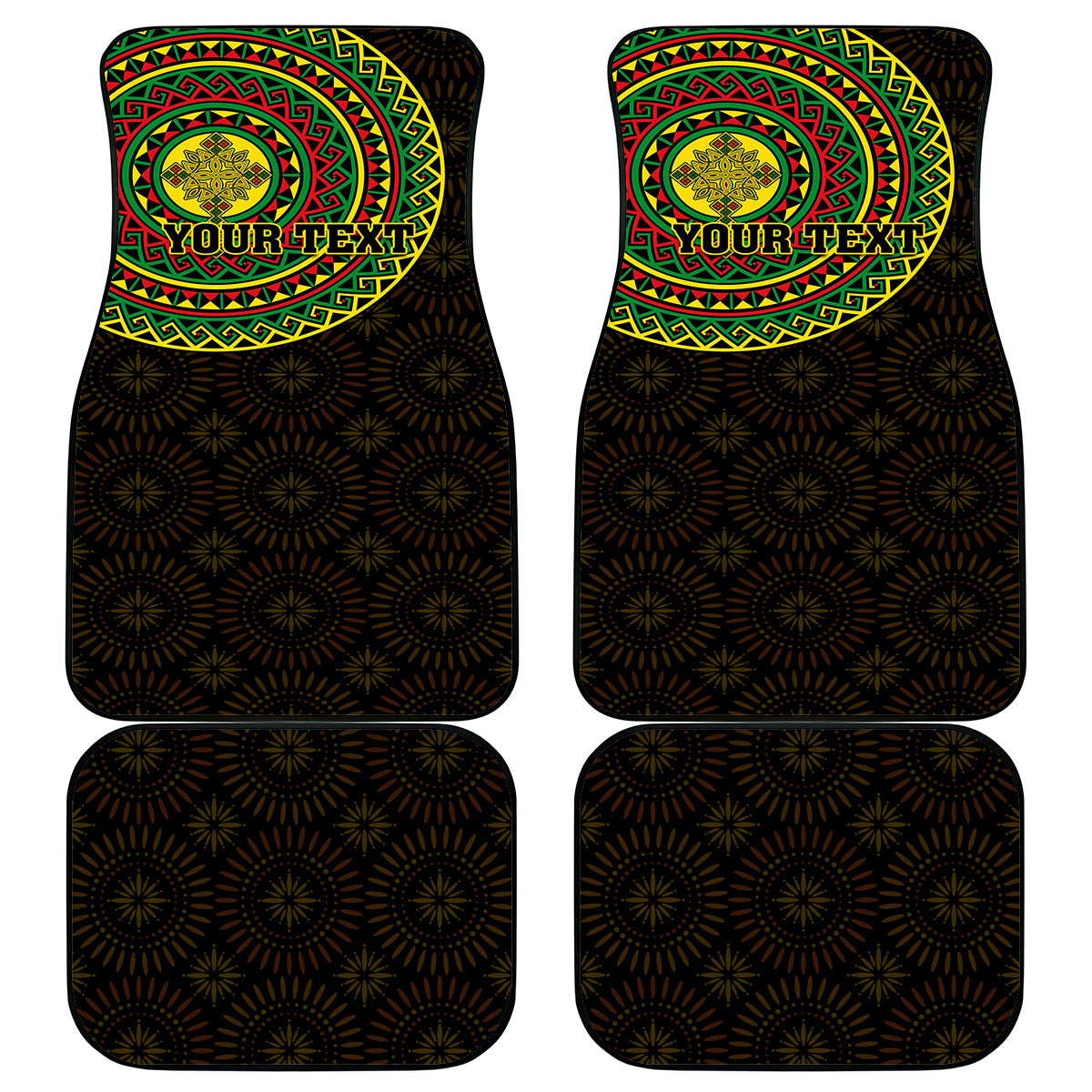 Ethiopia National Day Car Mats Lion Of Judah African Pattern - Wonder Print Shop