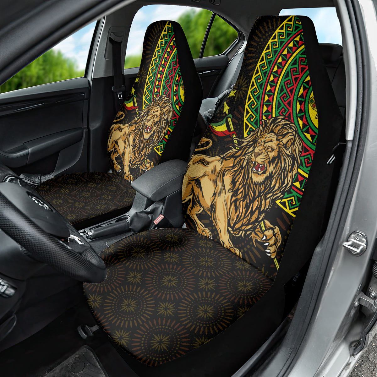 Ethiopia National Day Car Seat Cover Lion Of Judah African Pattern - Wonder Print Shop