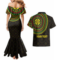 Ethiopia National Day Couples Matching Mermaid Dress and Hawaiian Shirt Lion Of Judah African Pattern - Wonder Print Shop
