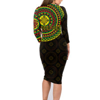 Ethiopia National Day Family Matching Long Sleeve Bodycon Dress and Hawaiian Shirt Lion Of Judah African Pattern - Wonder Print Shop