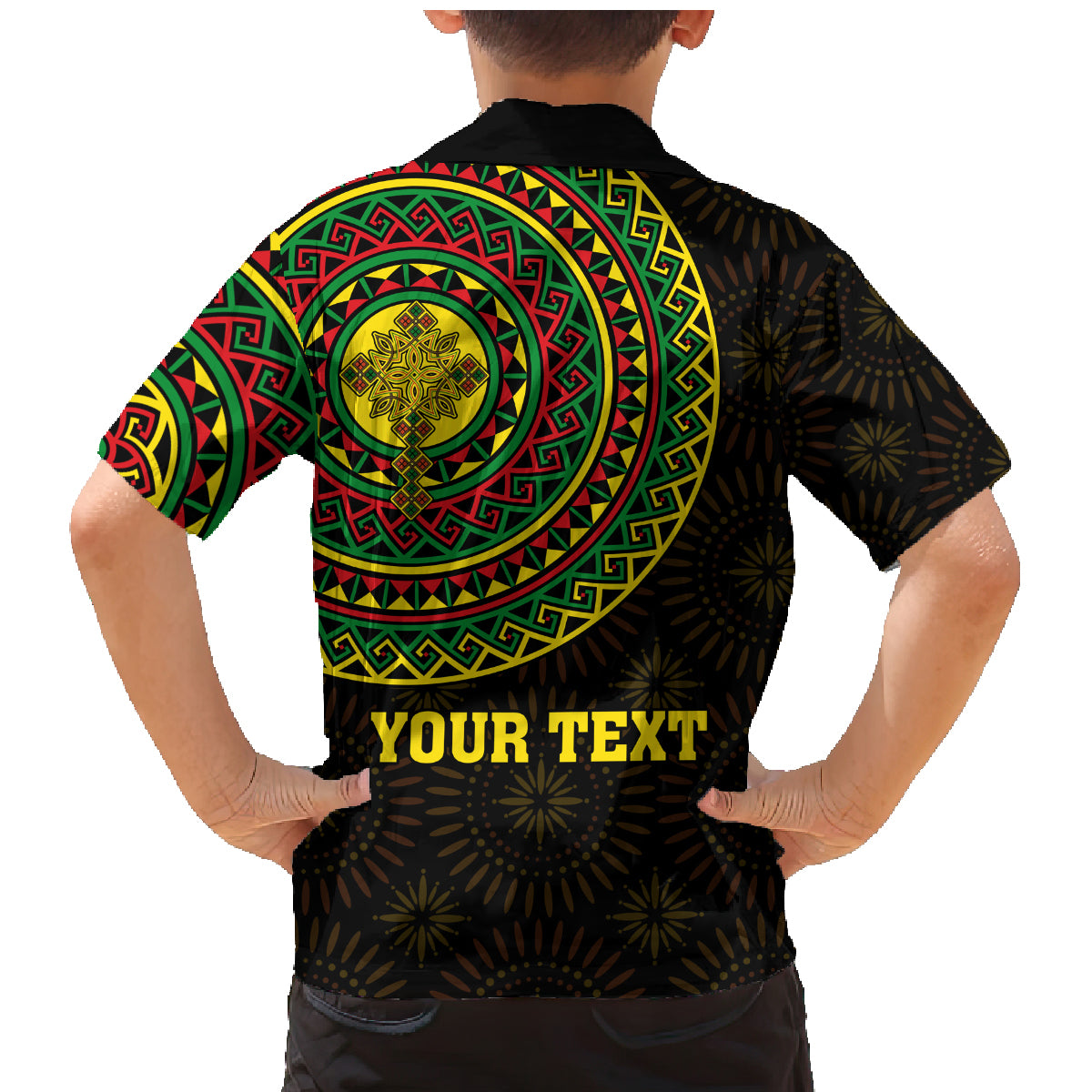 Ethiopia National Day Family Matching Mermaid Dress and Hawaiian Shirt Lion Of Judah African Pattern - Wonder Print Shop