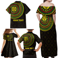 Ethiopia National Day Family Matching Off Shoulder Maxi Dress and Hawaiian Shirt Lion Of Judah African Pattern - Wonder Print Shop