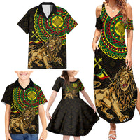 Ethiopia National Day Family Matching Summer Maxi Dress and Hawaiian Shirt Lion Of Judah African Pattern - Wonder Print Shop