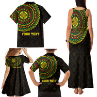 Ethiopia National Day Family Matching Tank Maxi Dress and Hawaiian Shirt Lion Of Judah African Pattern - Wonder Print Shop