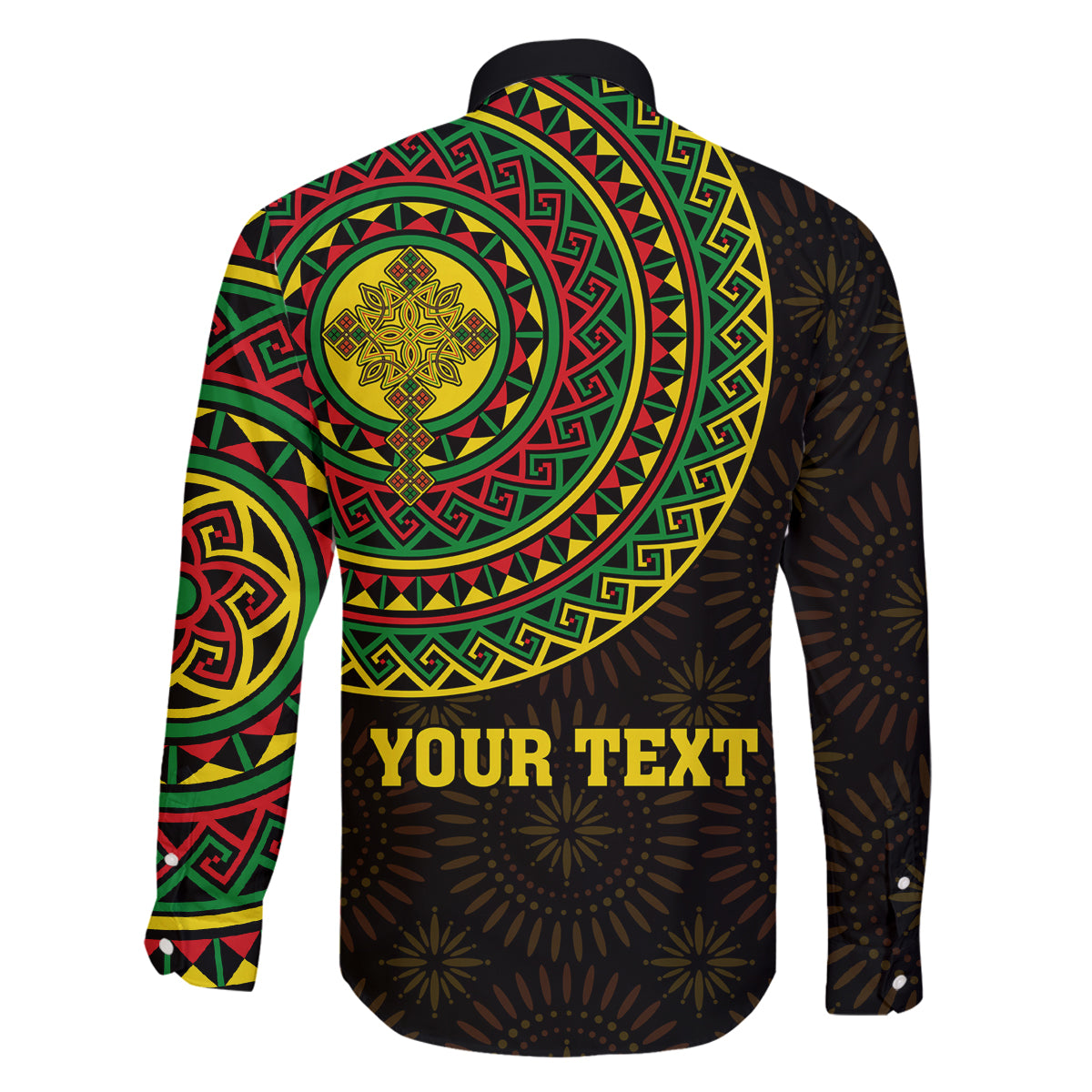 Ethiopia National Day Family Matching Tank Maxi Dress and Hawaiian Shirt Lion Of Judah African Pattern - Wonder Print Shop