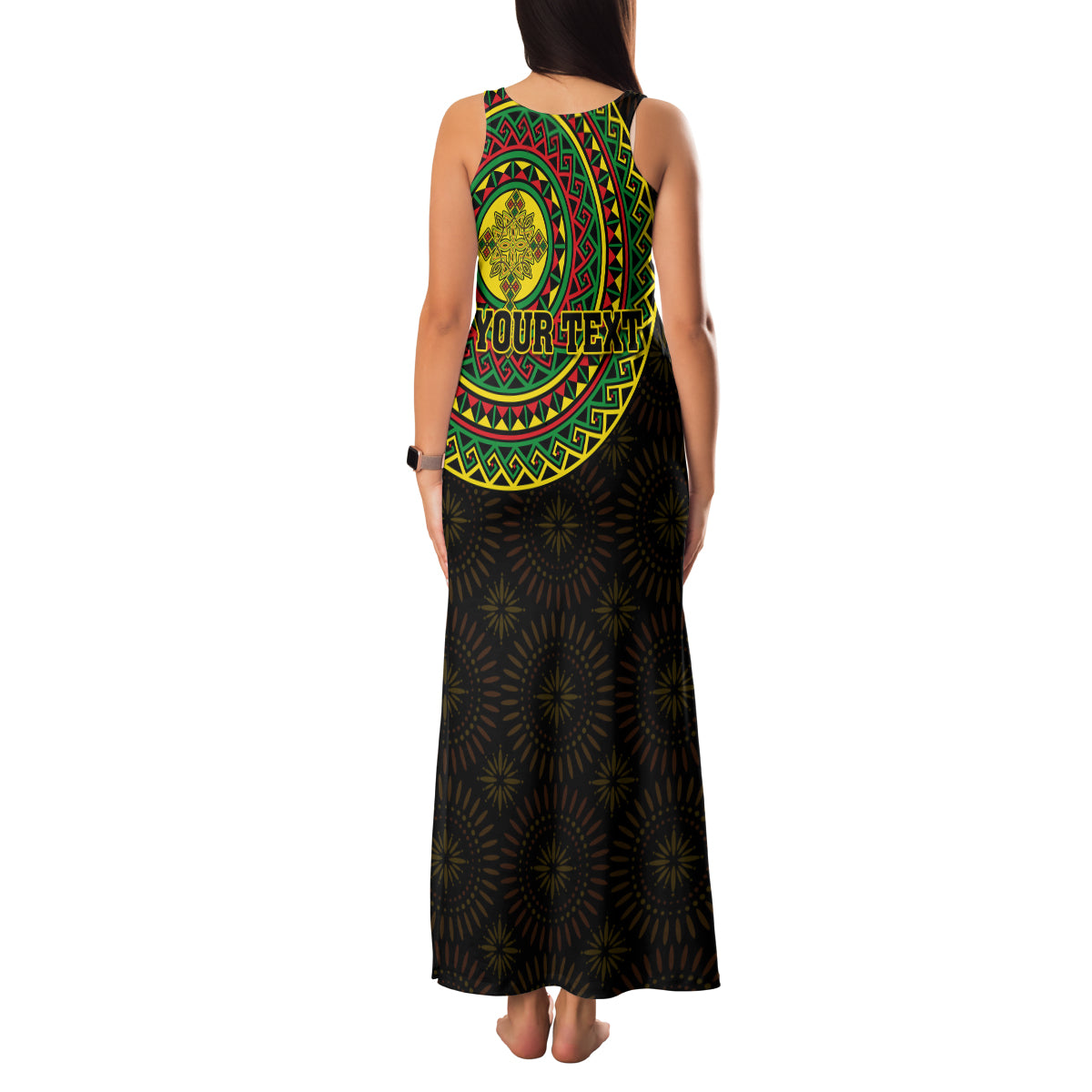 Ethiopia National Day Family Matching Tank Maxi Dress and Hawaiian Shirt Lion Of Judah African Pattern - Wonder Print Shop