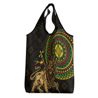 Ethiopia National Day Grocery Bag Lion Of Judah African Pattern
