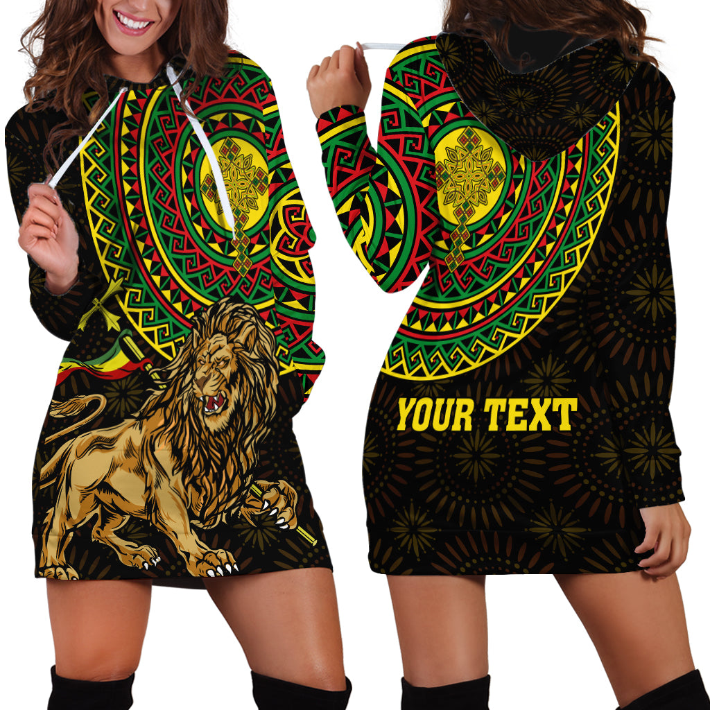 Ethiopia National Day Hoodie Dress Lion Of Judah African Pattern - Wonder Print Shop