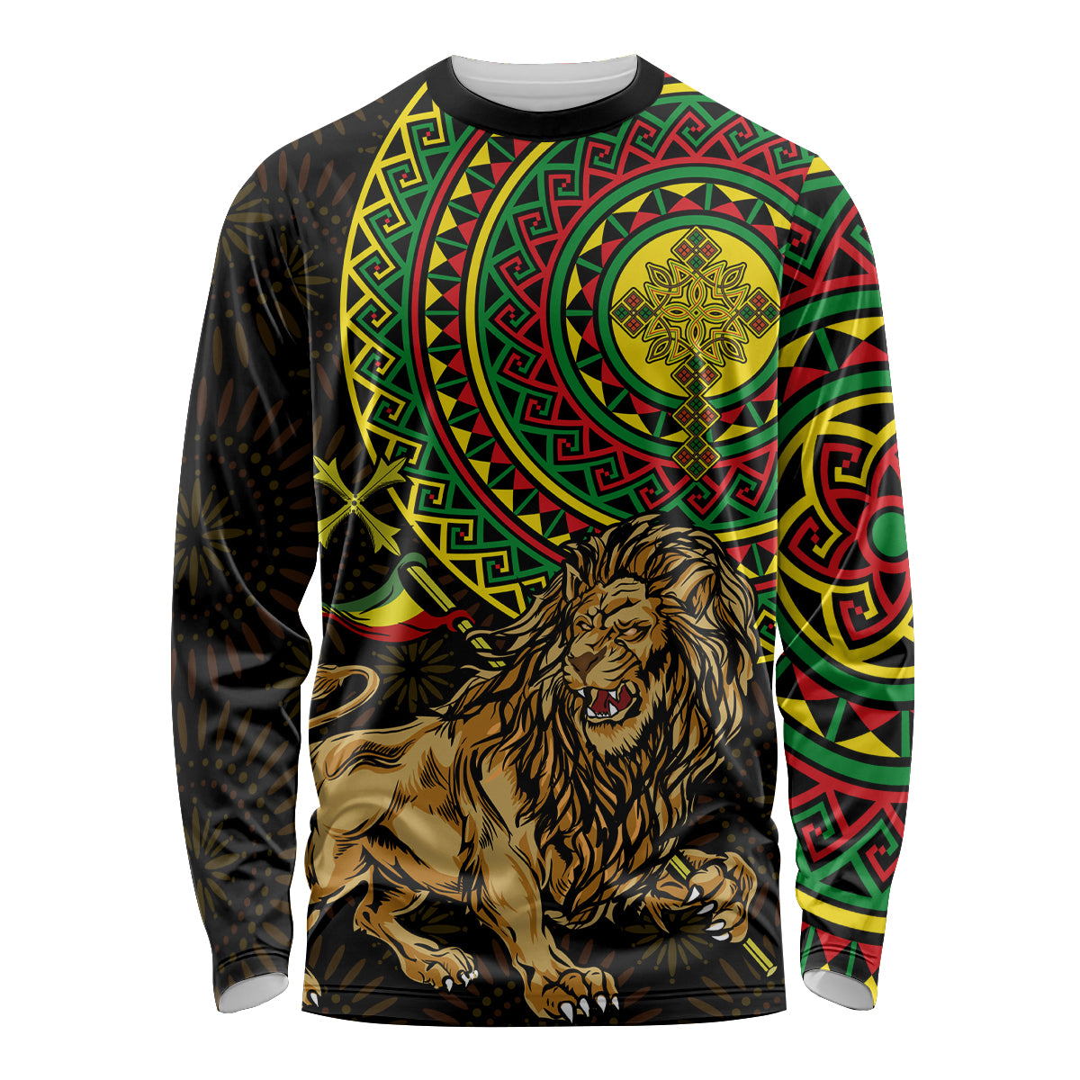 Ethiopia National Day Long Sleeve Shirt Lion Of Judah African Pattern