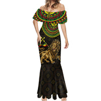 Ethiopia National Day Mermaid Dress Lion Of Judah African Pattern - Wonder Print Shop