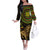 Ethiopia National Day Off The Shoulder Long Sleeve Dress Lion Of Judah African Pattern - Wonder Print Shop