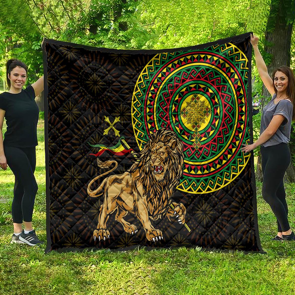 Ethiopia National Day Quilt Lion Of Judah African Pattern - Wonder Print Shop