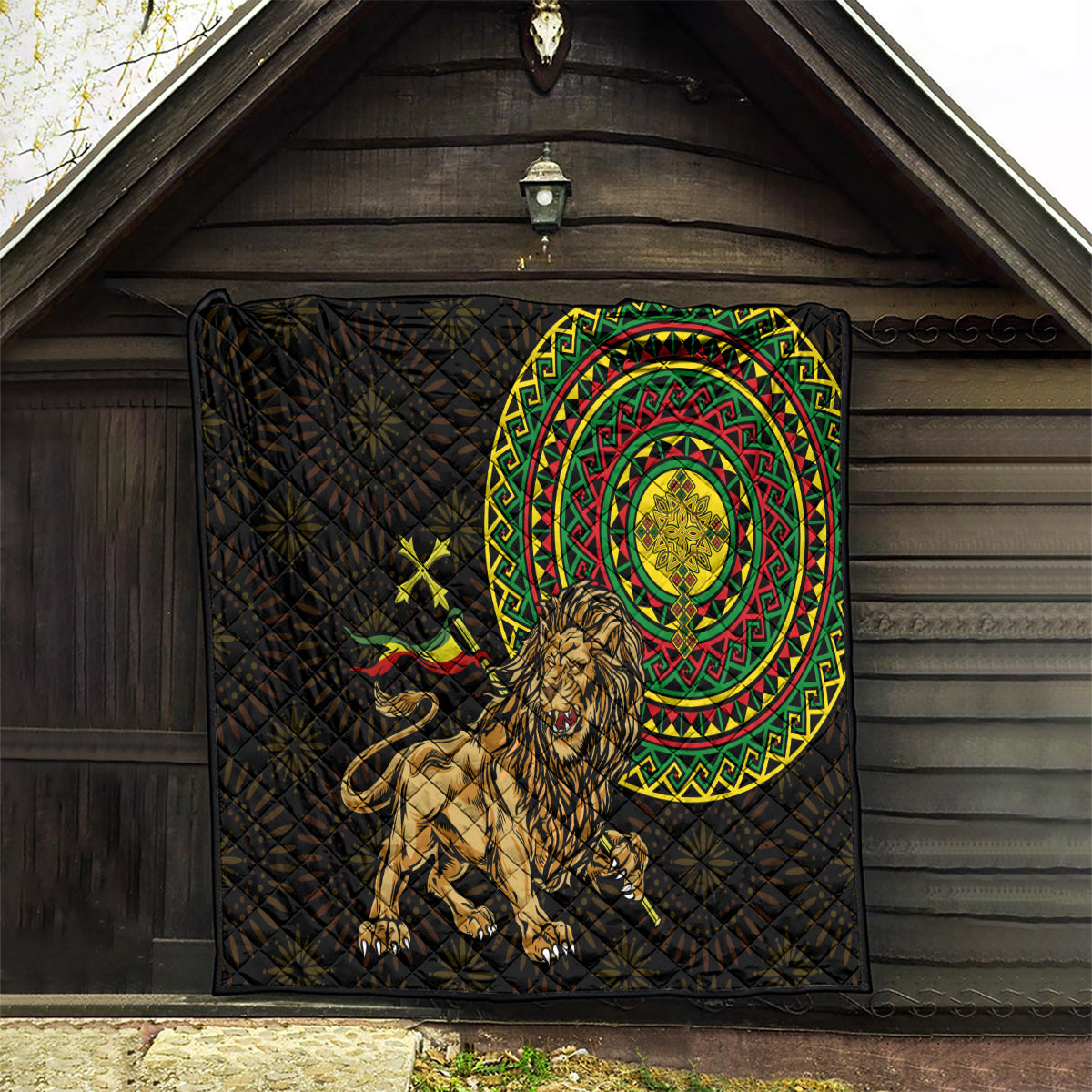 Ethiopia National Day Quilt Lion Of Judah African Pattern - Wonder Print Shop