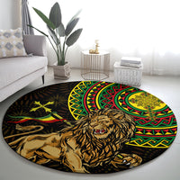 Ethiopia National Day Round Carpet Lion Of Judah African Pattern