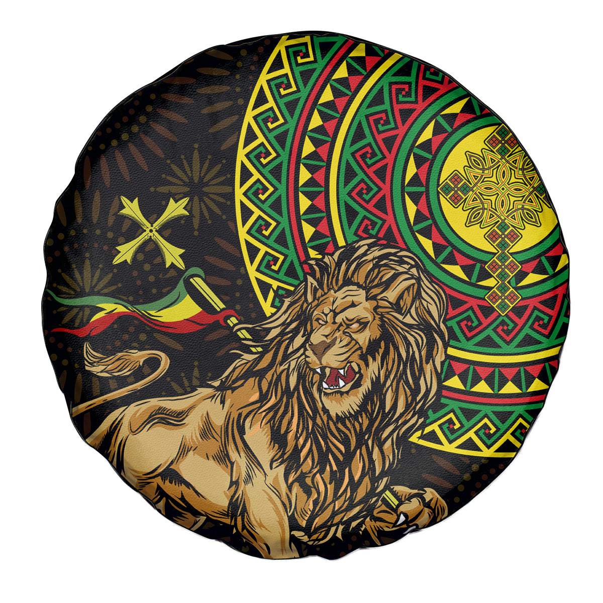 Ethiopia National Day Spare Tire Cover Lion Of Judah African Pattern - Wonder Print Shop