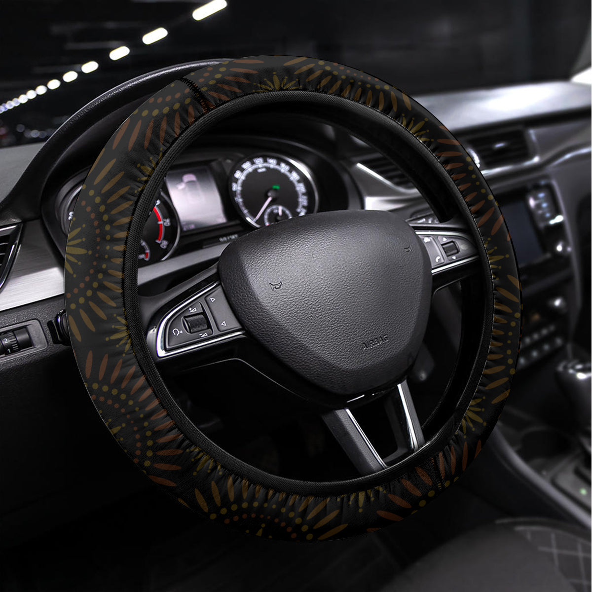 Ethiopia National Day Steering Wheel Cover Lion Of Judah African Pattern - Wonder Print Shop