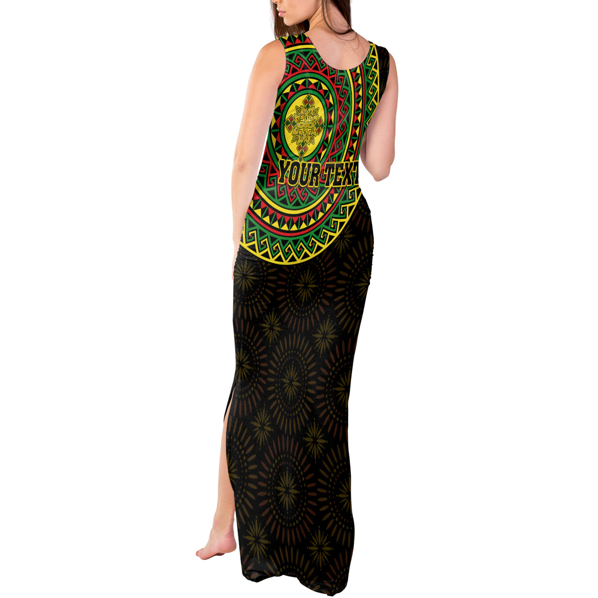 Ethiopia National Day Tank Maxi Dress Lion Of Judah African Pattern - Wonder Print Shop