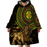 Ethiopia National Day Wearable Blanket Hoodie Lion Of Judah African Pattern - Wonder Print Shop