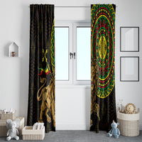 Ethiopia National Day Window Curtain Lion Of Judah African Pattern - Wonder Print Shop