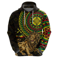 Ethiopia National Day Zip Hoodie Lion Of Judah African Pattern - Wonder Print Shop
