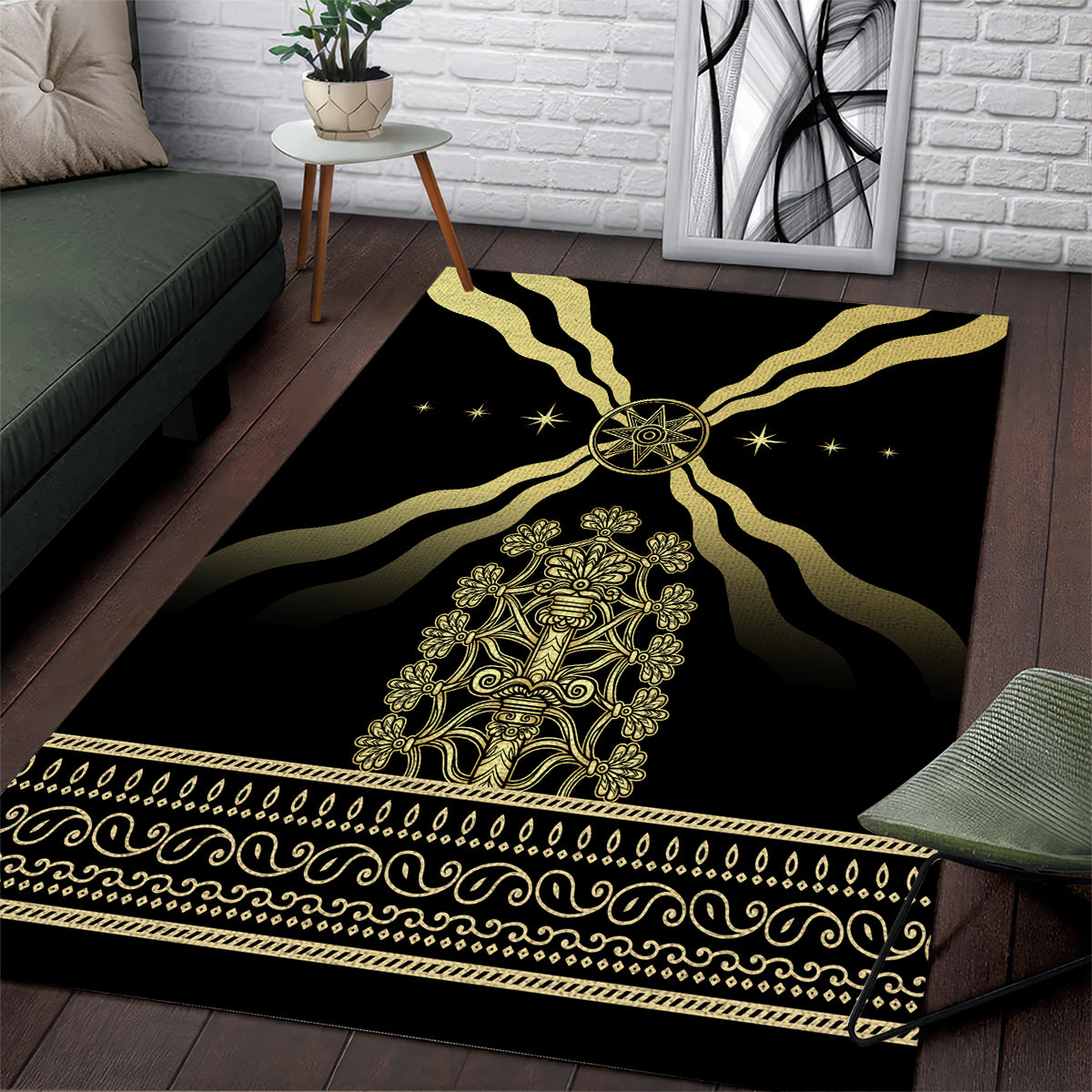 Assyria Empire Area Rug Assyrian Mythological Spirit - Wonder Print Shop